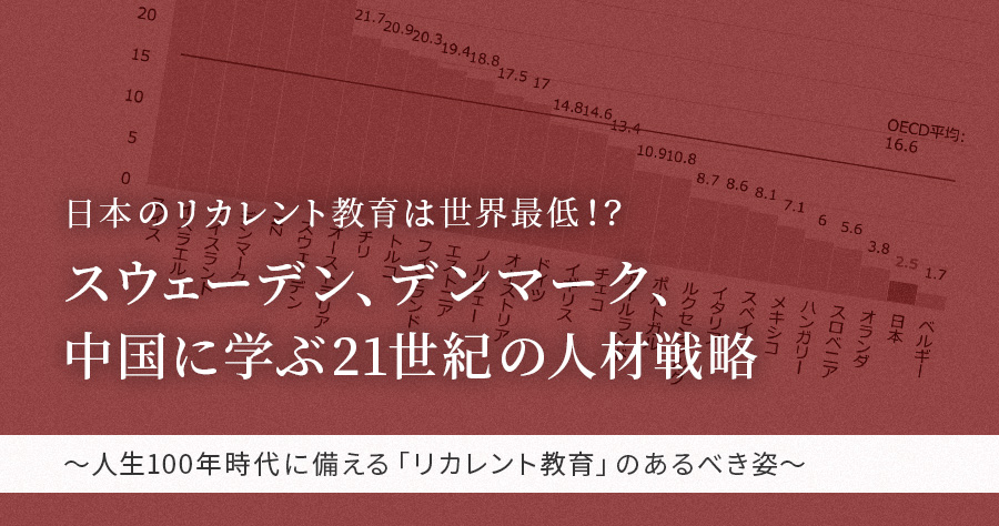 日本のリカレント教育は世界最低!?スウェーデン、デンマーク、中国に学ぶ21世紀の人材戦略